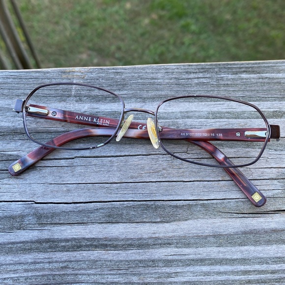 Anne Klein glasses metal rim frames red tortoise color AK9107 - Picture 1 of 12